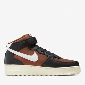 Nike Air Force 1 Brown, Black & White High-Top Sneakers